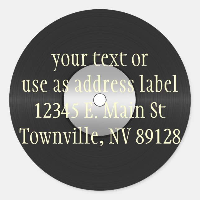 Sticker Rond Enregistrement LP Vinyl Look (Devant)