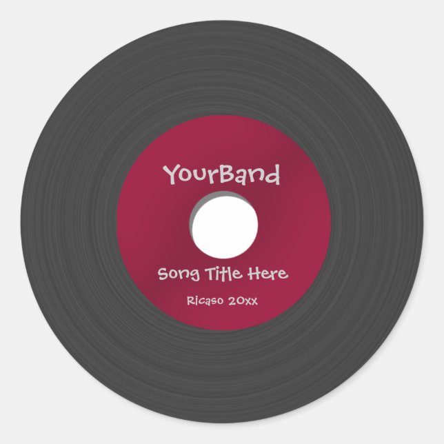 Sticker Rond Enregistrement personnalisé (Devant)