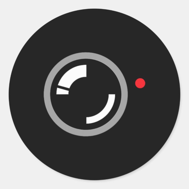 Sticker Rond Enregistrement vidéo secret amusant Cameraman Hall (Devant)