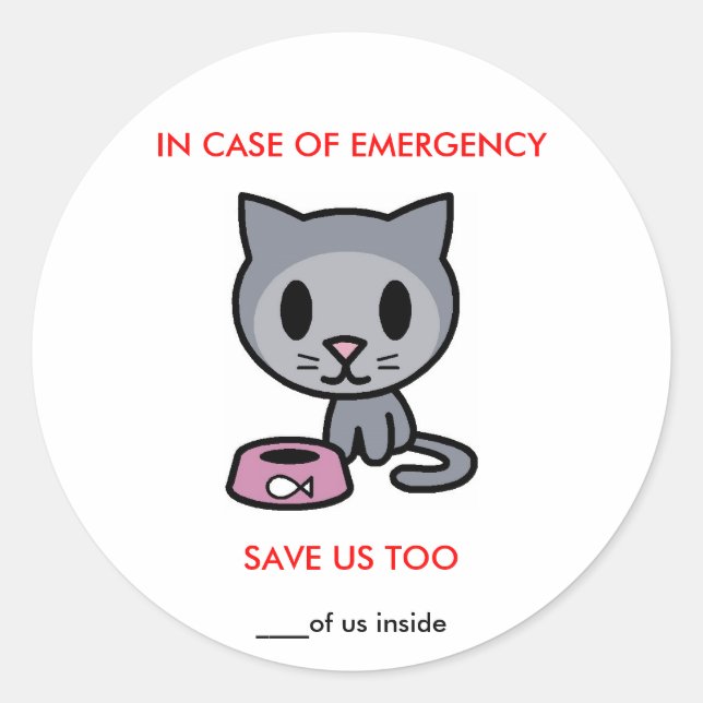 Sticker Rond Enregistrer Cat - Urgence (Devant)