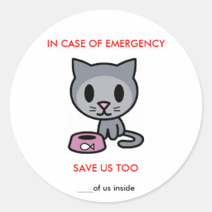 Sticker Rond Enregistrer Cat - Urgence