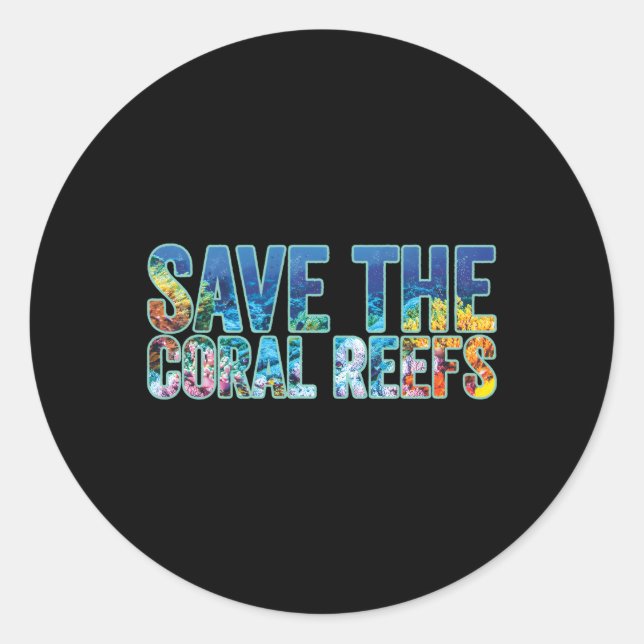 Sticker Rond Enregistrer Coral Reefs Plongeur (Devant)
