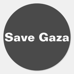 Sticker Rond Enregistrer Gaza Texte Simple Soutenir Gaza