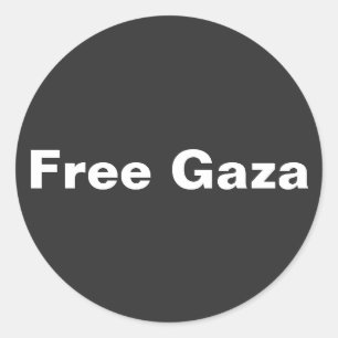 Sticker Rond Enregistrer Gaza Texte Simple Soutenir Gaza