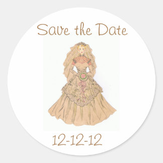 Sticker Rond Enregistrer la date 12-12-12