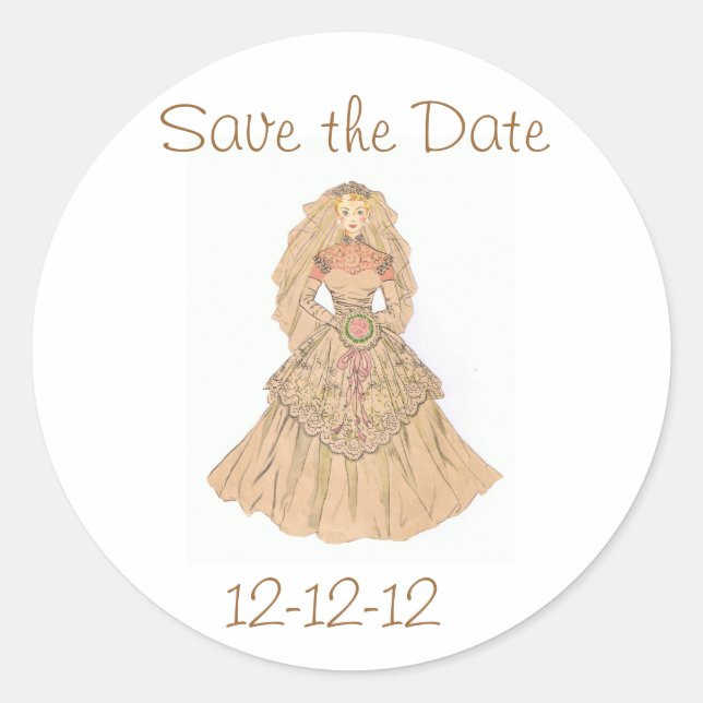 Sticker Rond Enregistrer la date 12-12-12 (Devant)