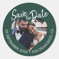 Enregistrer la date Coeur Photo Vert foncé