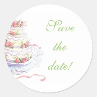 Sticker Rond Enregistrer la date des sceaux mariages