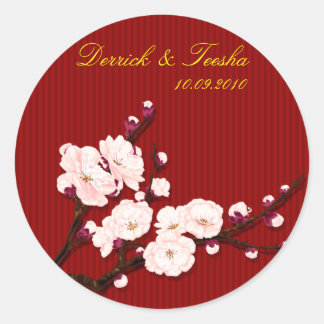 Sticker Rond Enregistrer la date, mariage chinois conçu par Kan
