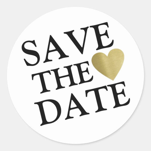 Sticker Rond enregistrer la date mariage de style classique cla (Devant)