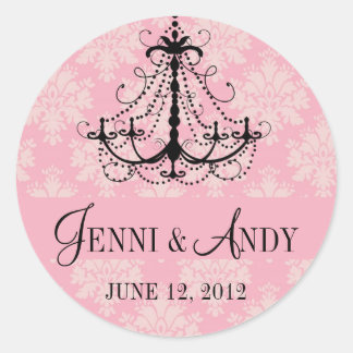 Sticker Rond Enregistrer la date Nom du lustre Mariage Sickers