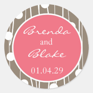 Sticker Rond Enregistrer la date ou l'autocollant Mariage