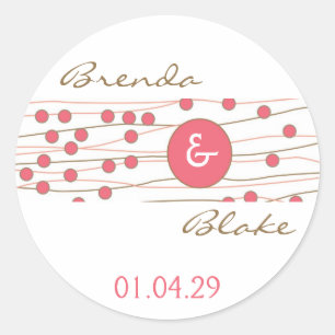 Sticker Rond Enregistrer la date ou l'autocollant Mariage