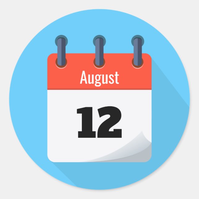 Sticker Rond Enregistrer Le Calendrier Date (Devant)
