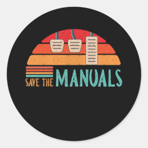Sticker Rond Enregistrer Les Manuels Chemise Funny 3 Pédales Vo