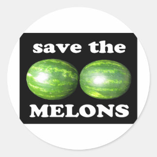 Sticker Rond enregistrer les melons sur noir