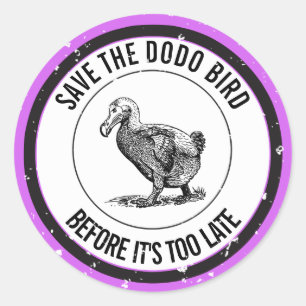 STICKER ROND ENREGISTRER L'OISEAU DODO
