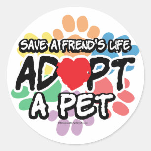 Sticker Rond Enregistrer Un Ami Adopter Un Animal