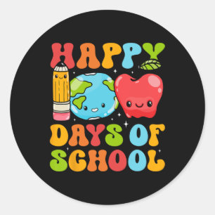 Sticker Rond Enseignant 100 Jours D'Enfants Scolaires Adulte He