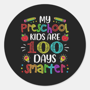 Sticker Rond Enseignant 100 Jours Smarter 100e Jour De Cadeau D