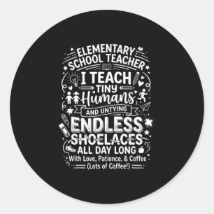 Sticker Rond Enseignant à l'école primaire enseigne aux tout-pe