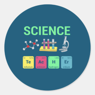 Sticker Rond Enseignant Cadeau Sciences Définition de l'enseign