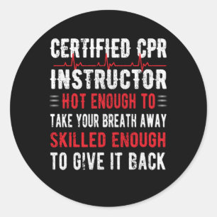 Sticker Rond Enseignant Certifié Cpr Premiers Soins Aed Cpr