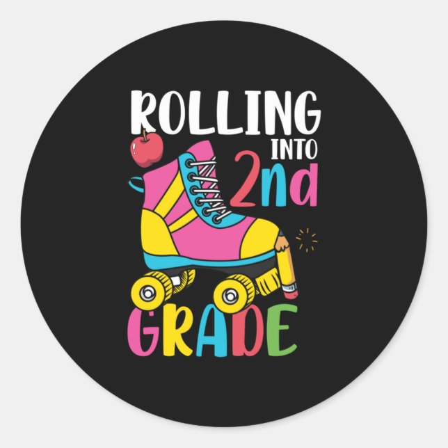 Sticker Rond Enseignant de 2e année en 2e année (Devant)