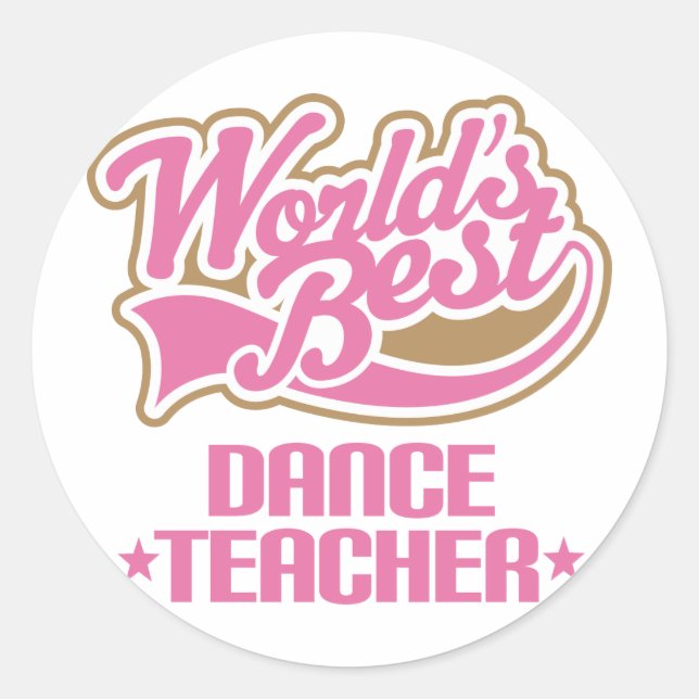 Sticker Rond Enseignant de danse mignonne (Devant)