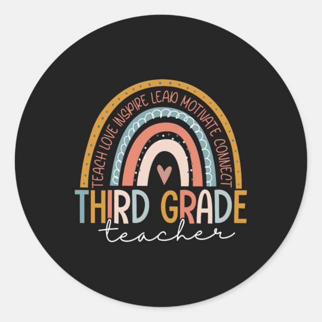 Sticker Rond Enseignant de grade Enseigner l'amour Inspirer Boh (Devant)