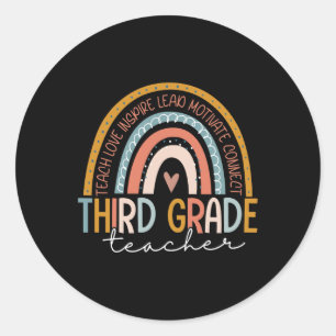 Sticker Rond Enseignant de grade Enseigner l'amour Inspirer Boh