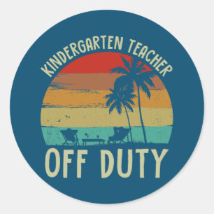 Sticker Rond Enseignant de maternelle hors service été