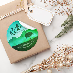 Sticker Rond Enseignant de médiation en yoga du Reiki naturel