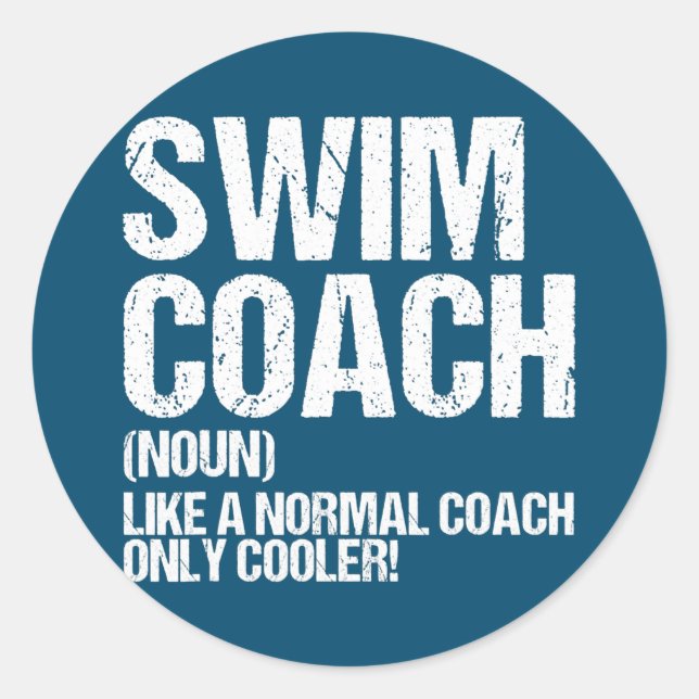 Sticker Rond Enseignant de natation (Devant)