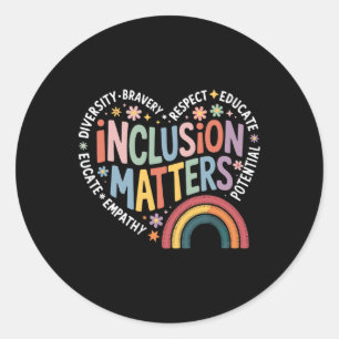 Sticker Rond Enseignant d'éducation spéciale problèmes d'inclus