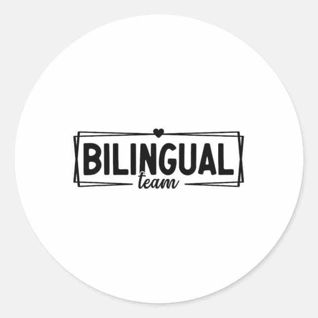 Sticker Rond Enseignant d'équipe bilingue de retour à l'école p (Devant)