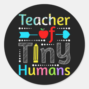 Sticker Rond Enseignant des minuscules humains