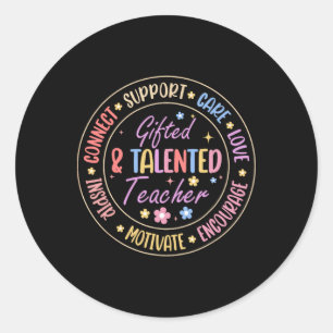 Sticker Rond Enseignant doué et talentueux Retour à l'école Ret