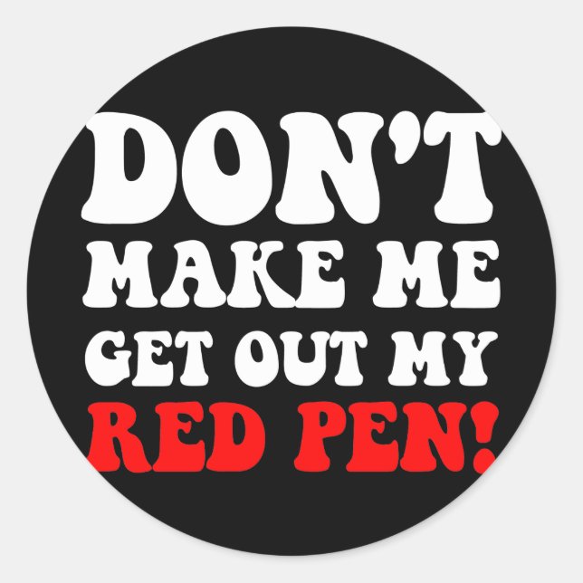 Sticker Rond Enseignant drôle (Devant)