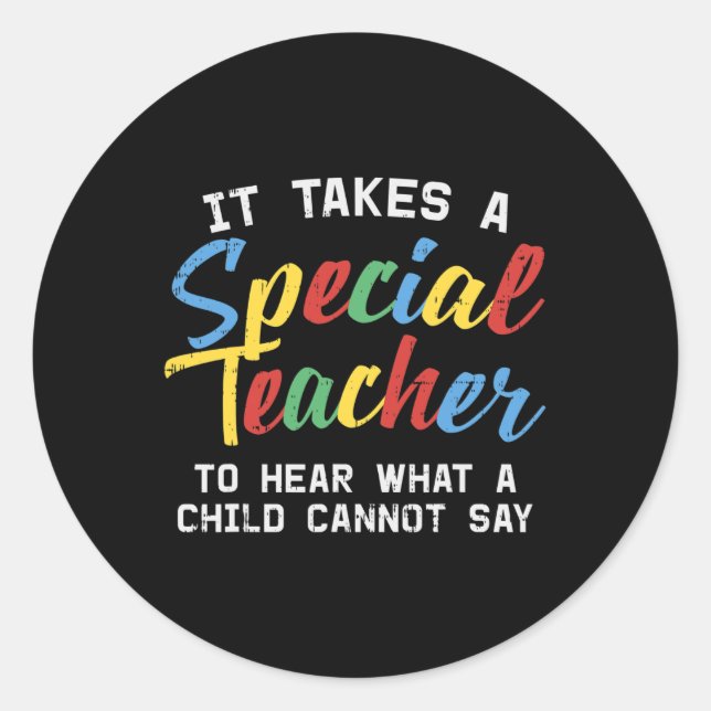 Sticker Rond Enseignant en éducation spécialisée Cute Sensibili (Devant)