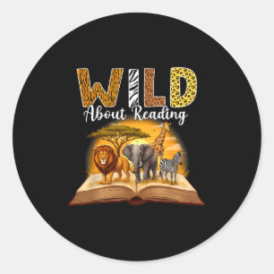 Sticker Rond Enseignant en lecture enfants garçons filles amate