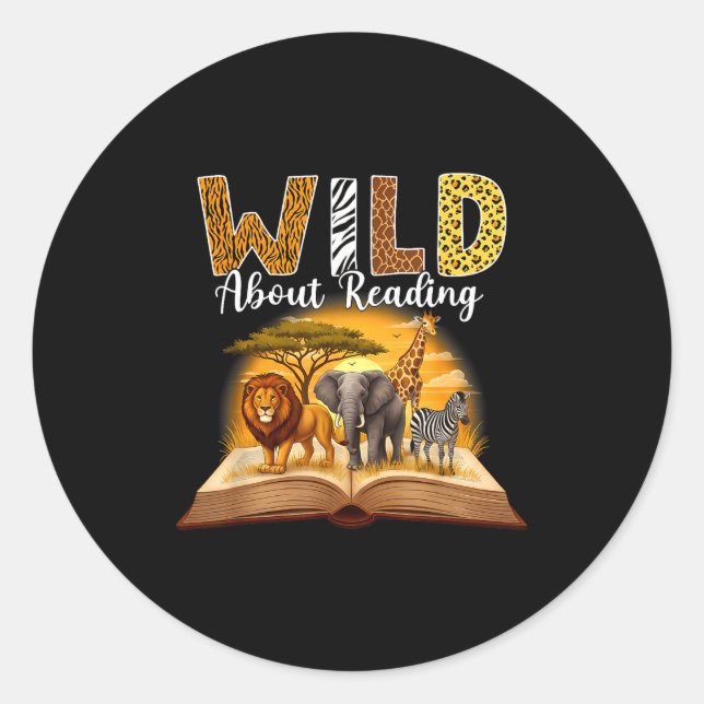 Sticker Rond Enseignant en lecture enfants garçons filles amate (Devant)