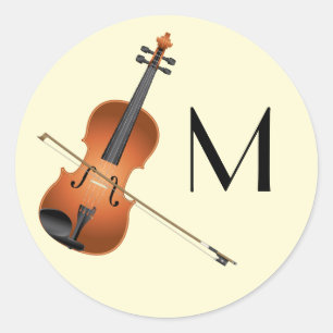Sticker Rond Enseignant en musique violon