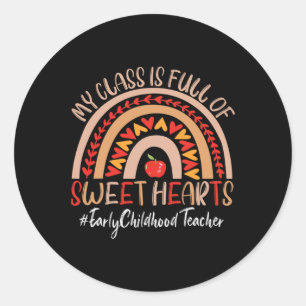 Sticker Rond Enseignant en petite enfance Ma classe est pleine