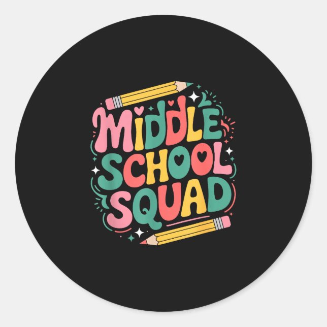 Sticker Rond Enseignant enseignant aux garçons et filles collèg (Devant)