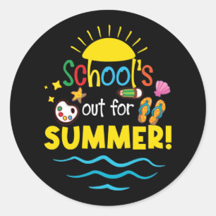 Sticker Rond Enseignant fin de l'année École de Chemise dehors 