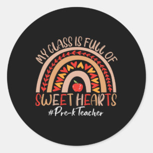 Sticker Rond Enseignant pré-maternelle Ma classe est pleine de 