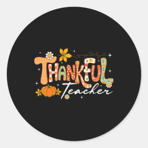 Sticker Rond Enseignant reconnaissant Action de grâce Automne H