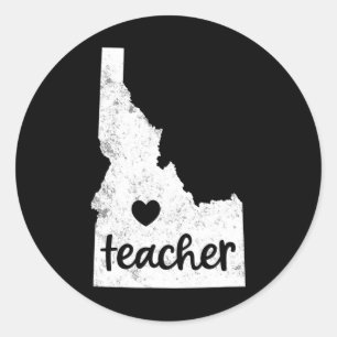 Sticker Rond Enseignant Rouge Pour Ed Idaho Public Education 4