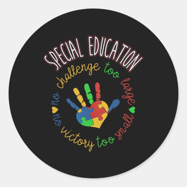 Sticker Rond Enseignant Spécial En Éducation Et En Sensibilisat (Devant)